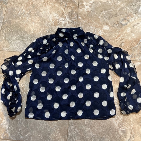 ZARA POLKA DOT  BLOUSE        SIZE S - Picture 5 of 11